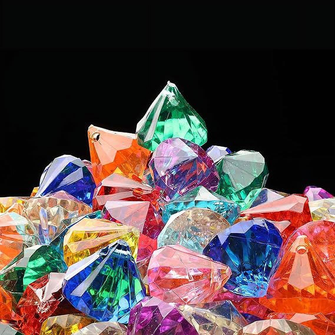 Entervending Acrylic Gems - Big Diamonds Acrylic Vase Filler - 300g Pack Fake Jewels - Assorted Color Plastic Gemstones - 25 mm Plastic Gem - Table Scatters Crystals - Aquarium Jewels