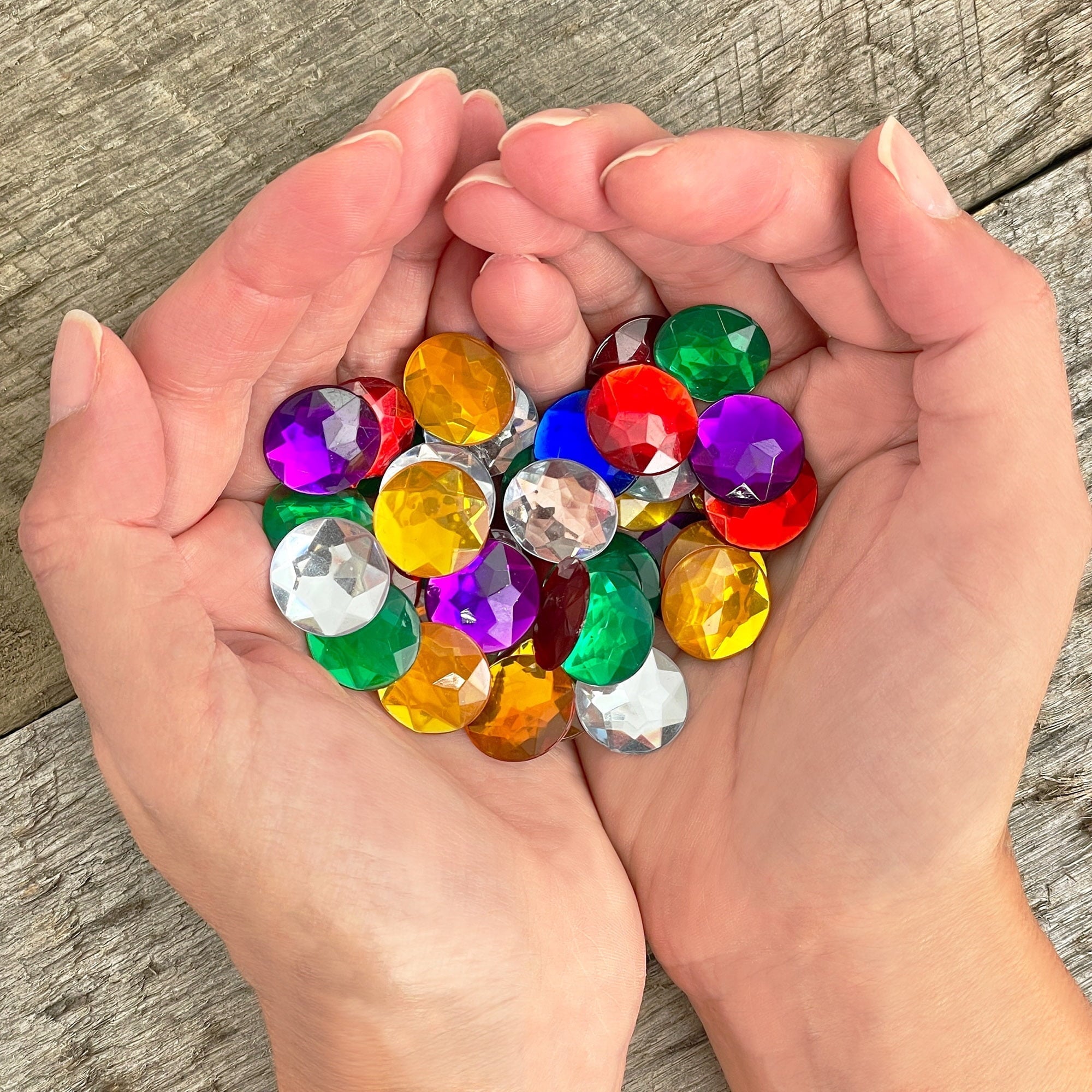 Hello Hobby 18mm Loose Gems for Crafting, Assorted Colors, Synthetic, 40 Count