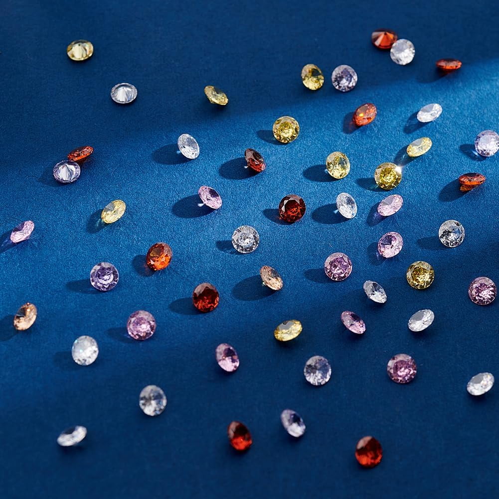 180pcs 6 Colors Cubic Zirconia Stone 4mm Grade A Faceted CZ Diamante Rhinestone Gems Small Zirconia Gems Cabochons Loose Stones for Ring Earring Bracelet Nail Art DIY Jewelry Making
