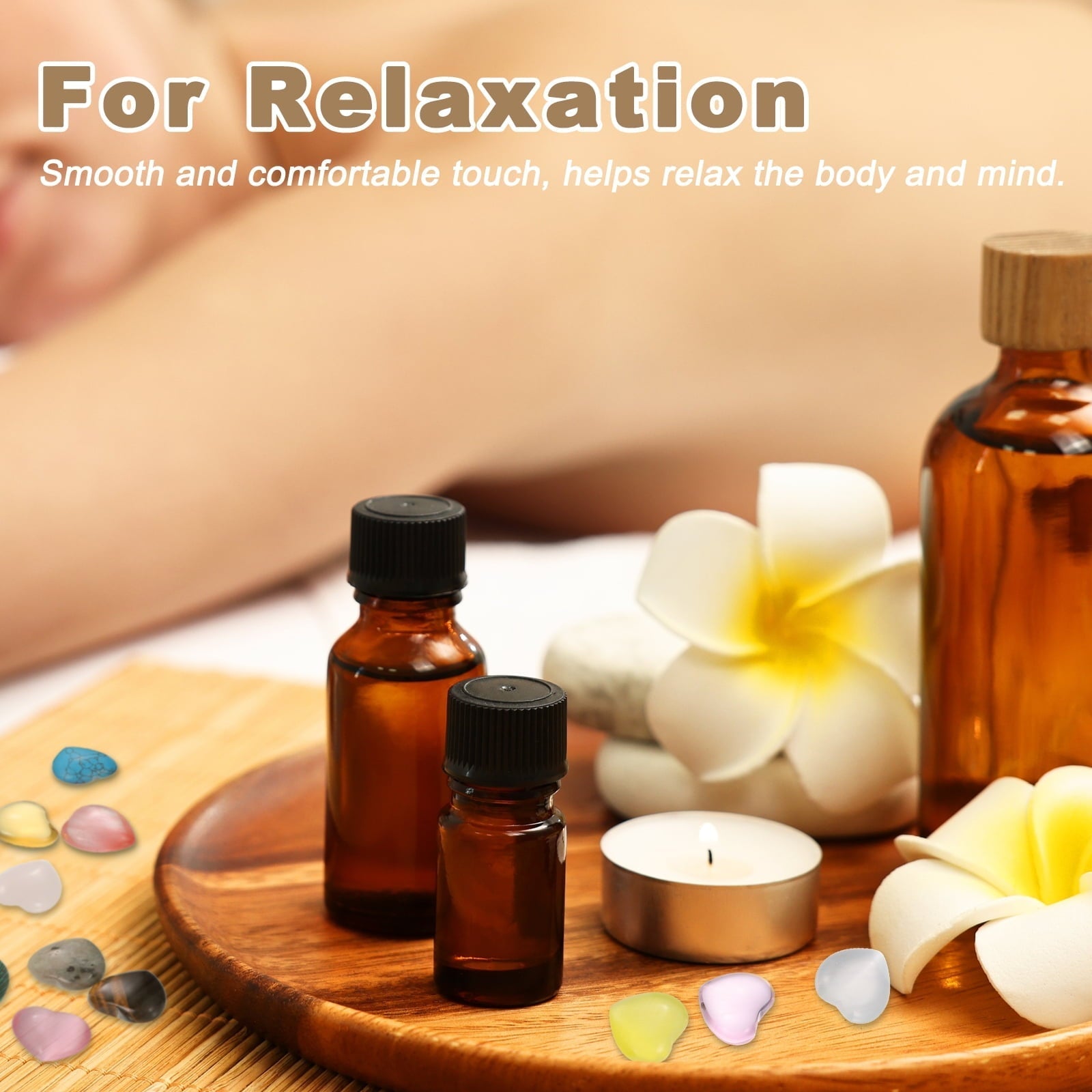 Uxcell 20Pcs Natural Heart Shaped Crystal Stone, 0.6 Inch 5/16" Thick Mini Polished Love Gemstone Crystal, Pocket Rock Engraved Worry Stones for Women Gift Meditation, Red Veins Stone