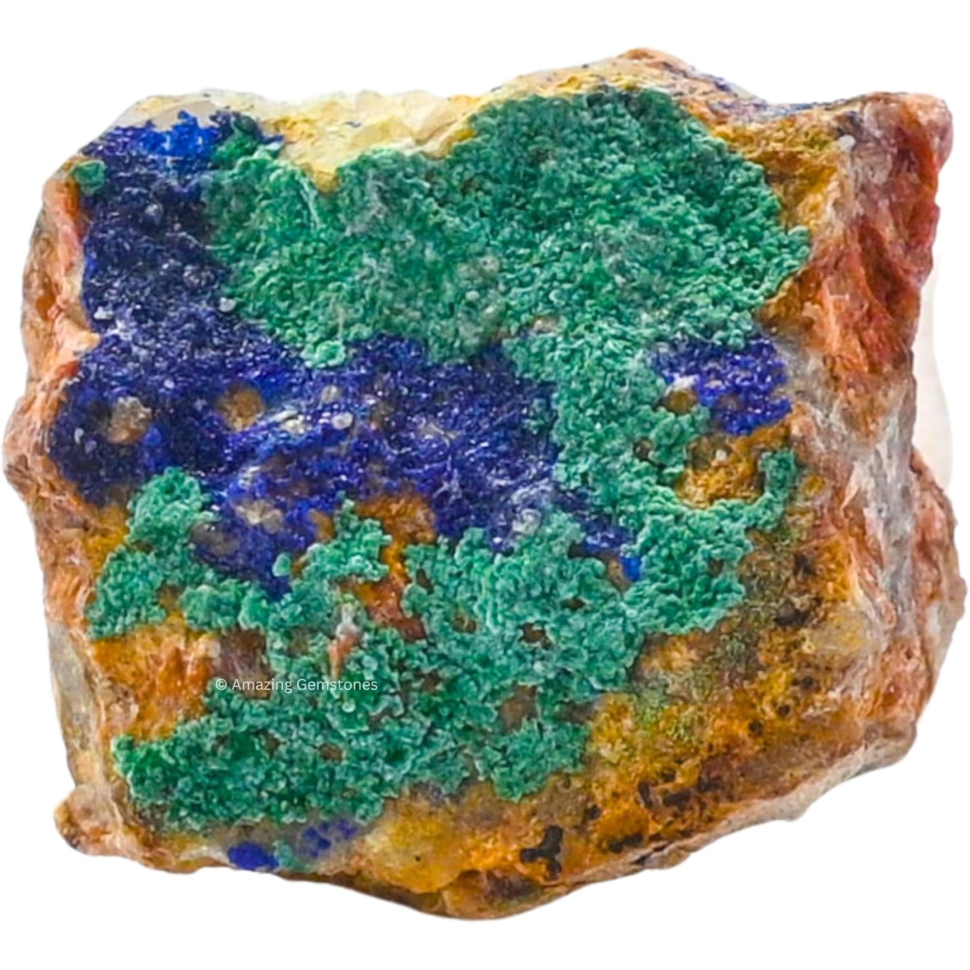 Azurite Crystals and Healing Stones Mineral Specimen - Premium Semi Precious Gem Stones for Spiritual Growth - Healing Geode Cluster for Meditation