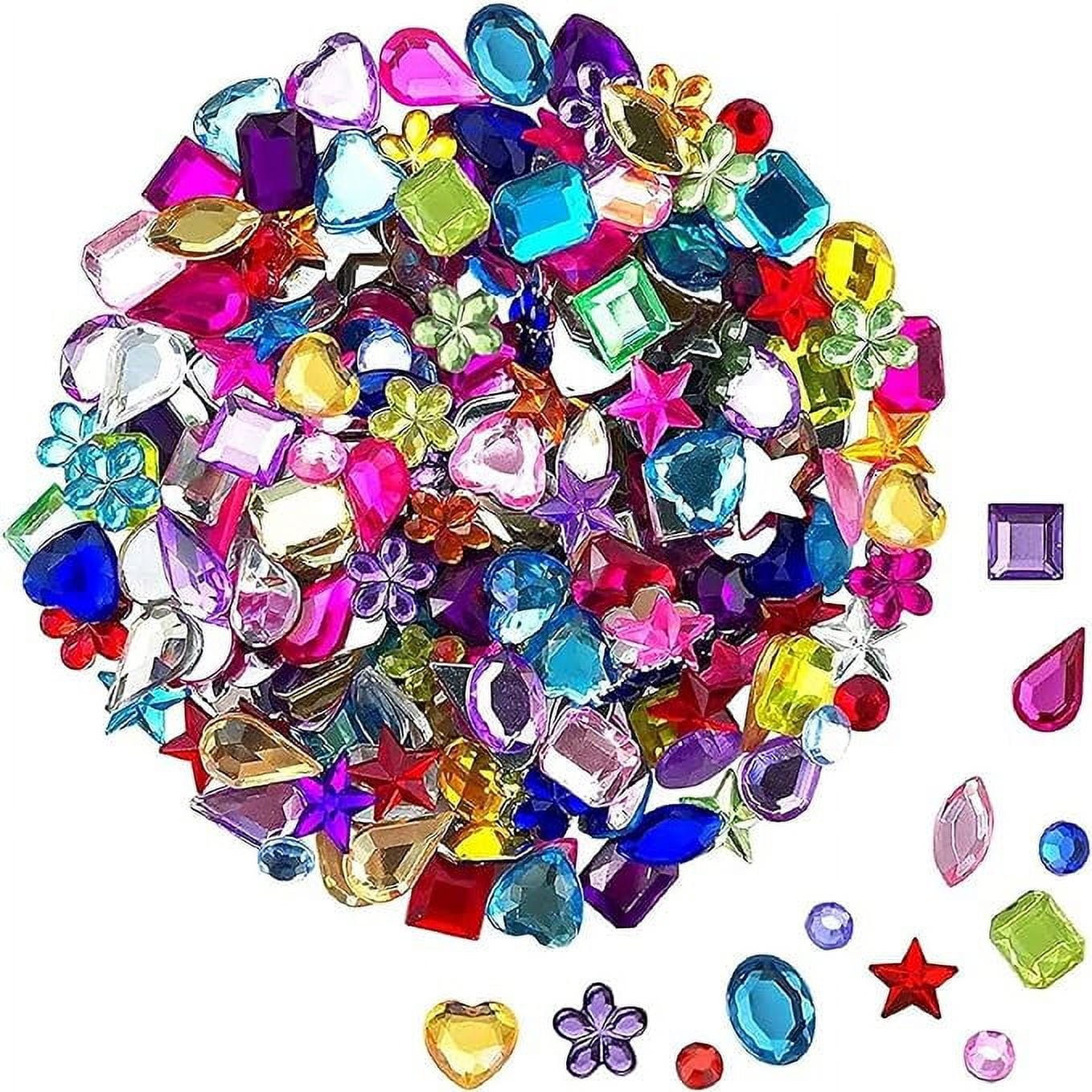 Craft Gemstone Acrylic Flatback Rhinestones Jewels for Crafting Embellishments Gems, 6 Shapes, 6-13mm,600pcs