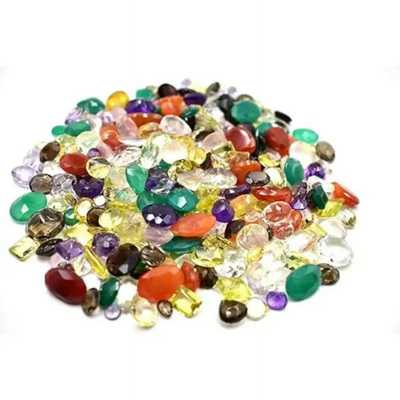 Over 100 Carats of Natural Mix Loose Faceted Semi-Precious Gemstones Lot Parcel
