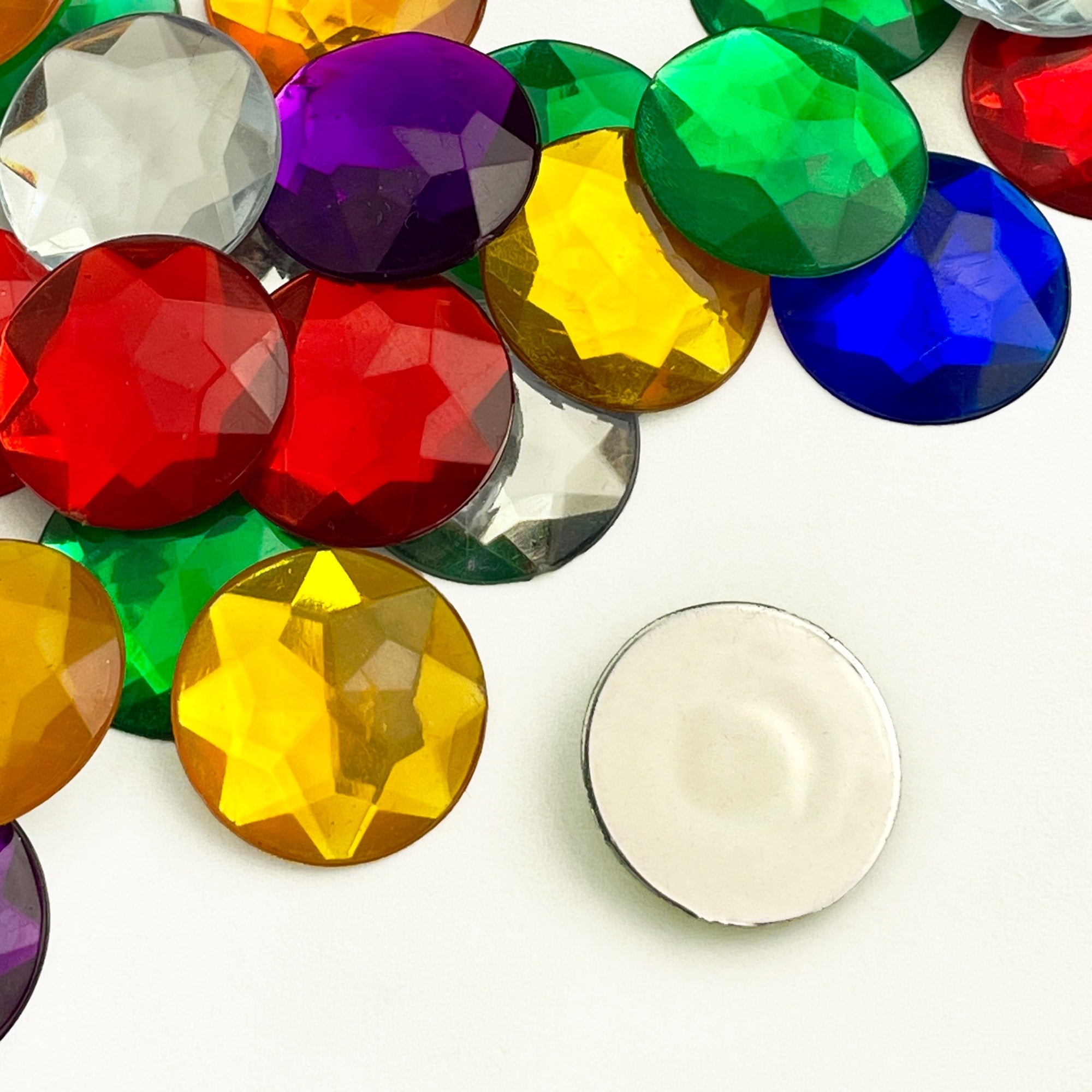 Hello Hobby 18mm Loose Gems for Crafting, Assorted Colors, Synthetic, 40 Count