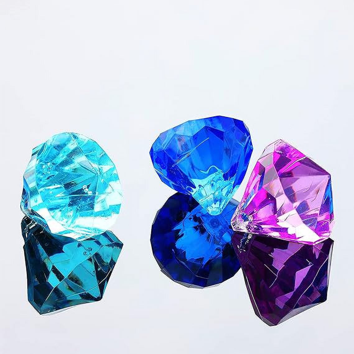 Entervending Acrylic Gems - Big Diamonds Acrylic Vase Filler - 300g Pack Fake Jewels - Assorted Color Plastic Gemstones - 25 mm Plastic Gem - Table Scatters Crystals - Aquarium Jewels