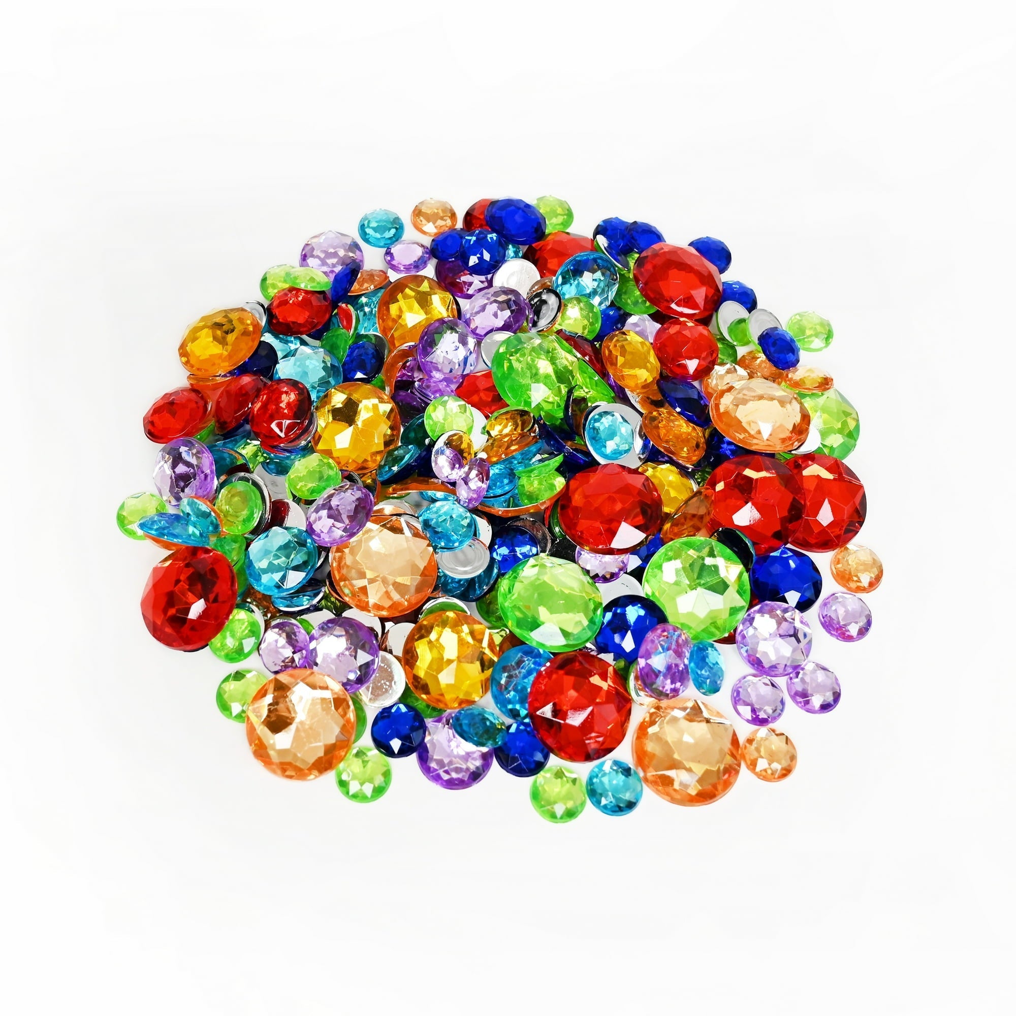 Hello Hobby Assorted Multicolor Round Gemstones, 4.58 oz Pack for Crafting and Decor