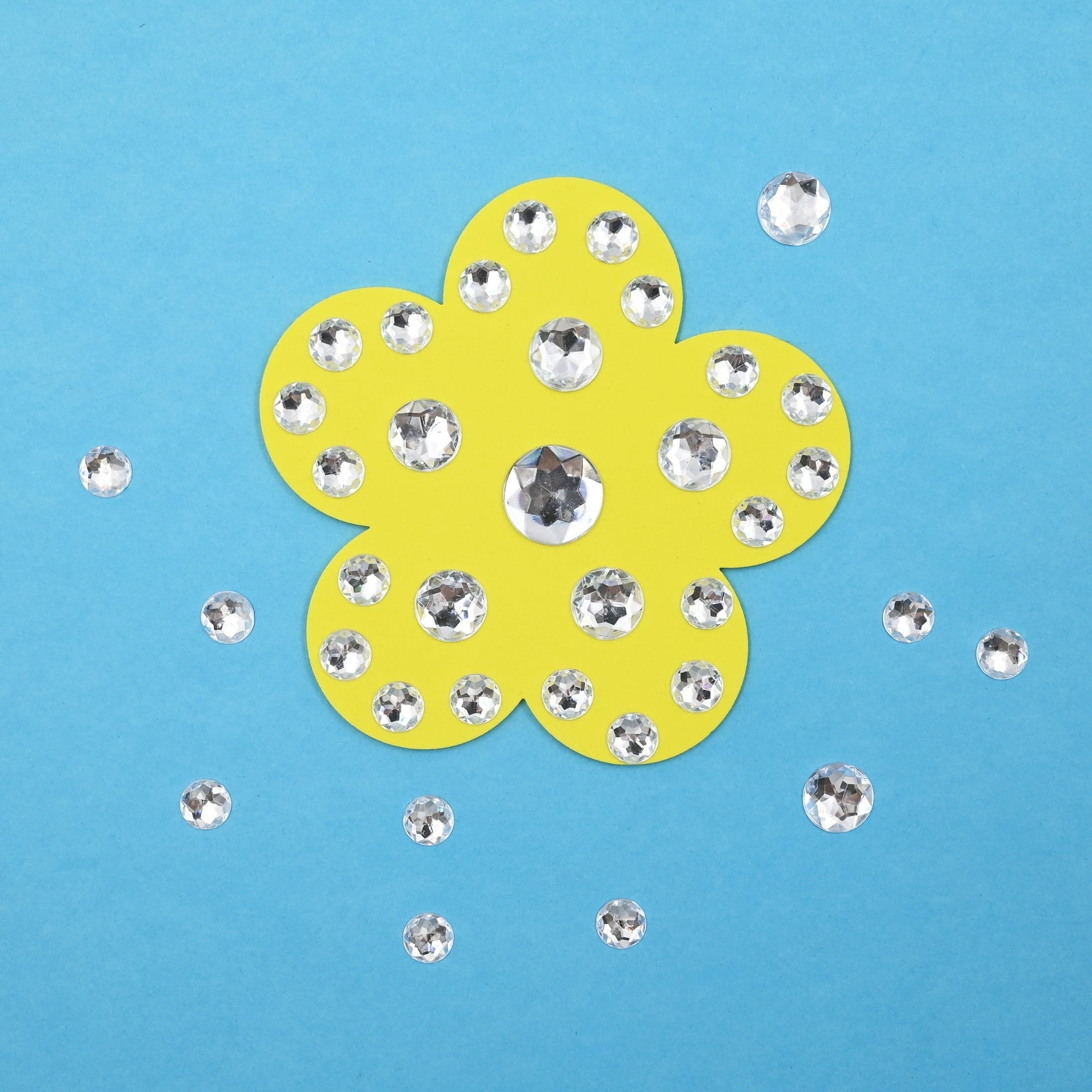 Hello Hobby Silver Assorted Gemstones, Clear Finish, Loose Set for Crafts and Décor